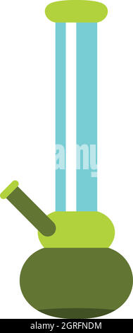 Bong for smoking icon, flat style Stock Vector