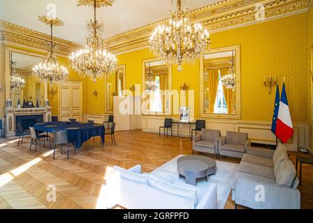 France, Paris, Hotel de Rothelin-Charolais - Ministry of Transformation and Public Service Stock Photo