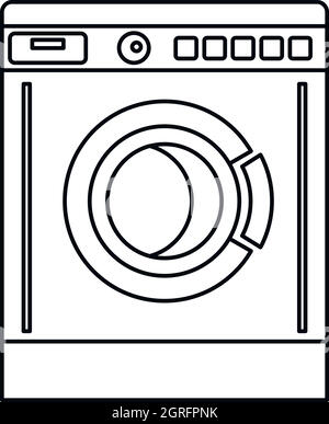 Washing machine icon, outline style Stock Vector
