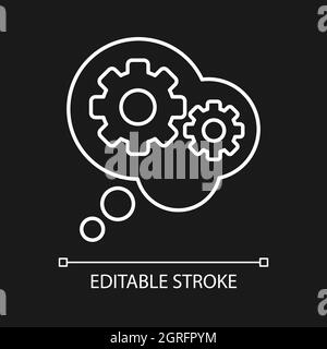 Reasoning white linear icon for dark theme Stock Vector