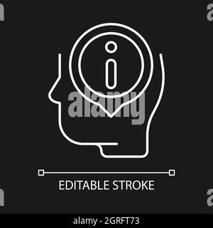 Staying well informed white linear icon for dark theme Stock Vector