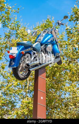 France, Paris, Esplanade Johnny Hallyday in front of AccorHotels Arena, sculpture by Bertrand Lavier, titled Quelque chose de... Stock Photo