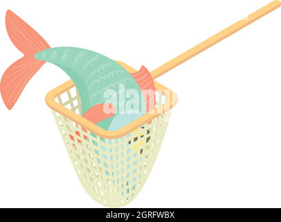 Fishing net icon, cartoon style Stock Vector