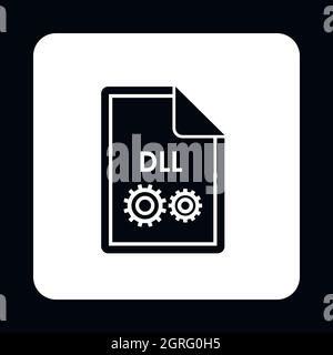 File DLL icon, simple style Stock Vector