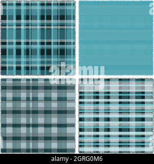 Four pattern of blue patches Stock Vector
