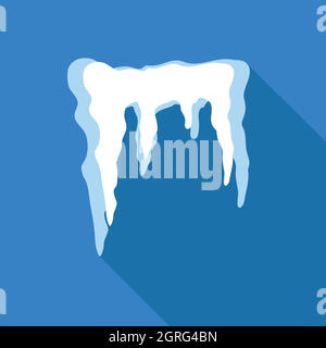 Icicles icon, flat style Stock Vector