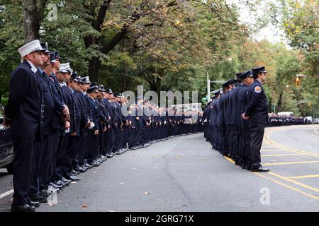 United States, New-York, Firemen Monument, Riverside Drive, 9-11 attacks, remembrance, commemoration, tribute to the deads Stock Photo