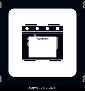 Gas stove icon, simple style Stock Vector