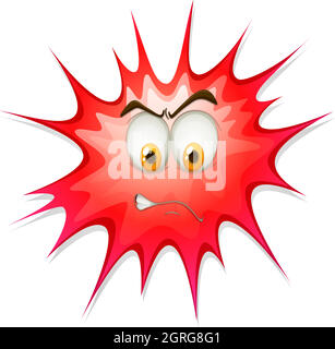 Red boom with angry face Stock Vector