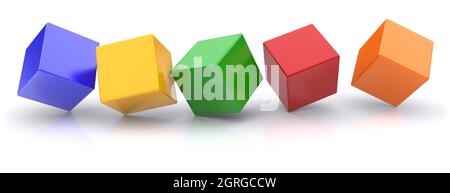 3d cubes on a white background. Stock Photo