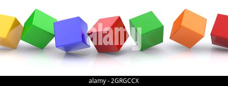 3d cubes on a white background. Stock Photo