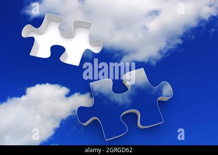 Conceptual 3d image of the puzzle. Stock Photo