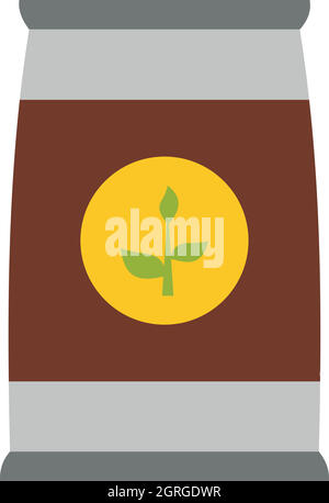 Flower seeds in package icon, flat style Stock Vector