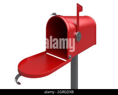 Open mailbox. Isolated. 3d image Stock Photo