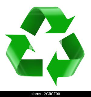 Isolated recycling symbol. 3d rendered image Stock Photo
