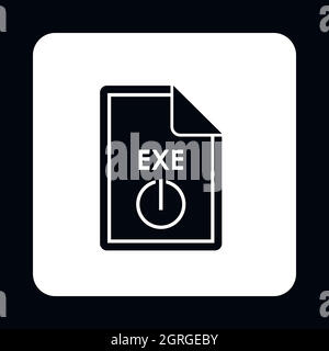 File EXE icon, simple style Stock Vector