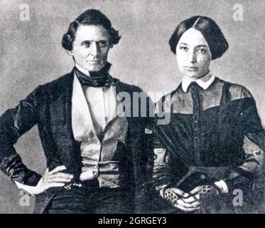 JEFFERSON DAVIS (1808-1889) American Confederate politician with his second wife Varina Howell about 1845 Stock Photo