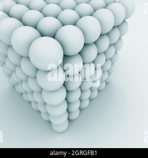 Cube built from the balls. 3d rendered image Stock Photo
