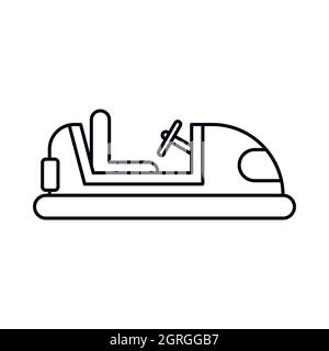 Bumper car icon in outline style Stock Vector