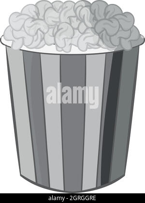Popcorn icon, black monochrome style Stock Vector