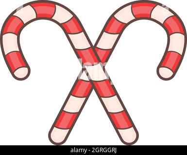 Candy canes for Christmas icon, cartoon style Stock Vector