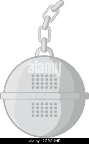 Steel strainer icon, black monochrome style Stock Vector