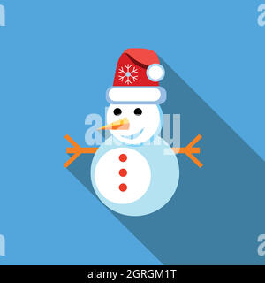 Snowman smile face icon flat style. Vector Stock Vector Image & Art - Alamy