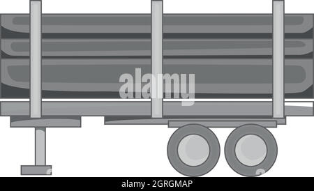 Logging truck with logs icon, monochrome style Stock Vector