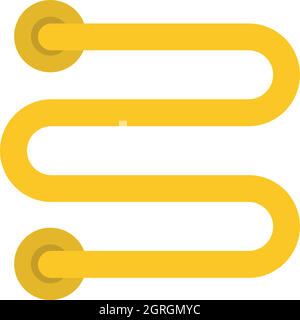 Heated towel rail icon, flat style Stock Vector
