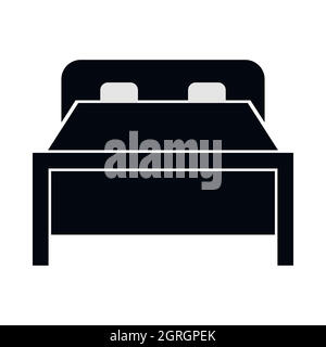 Double bed icon, simple style Stock Vector