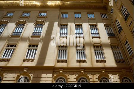 BELO HORIZONTE, MINAS GERAIS, BRAZIL - JANUARY 18, 2018: Atrium at Bank of Brazil Cultural Center (Centro Cultural Banco do Brasil - CCBB) Stock Photo