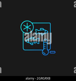 Fish storing gradient vector icon for dark theme Stock Vector