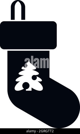 Christmas sock icon, simple style Stock Vector
