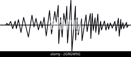 Sound wave icon, simple style Stock Vector