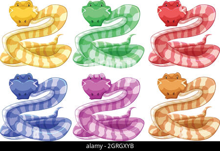 Different Colors Of Snake Illustration Stock Vector Image & Art - Alamy
