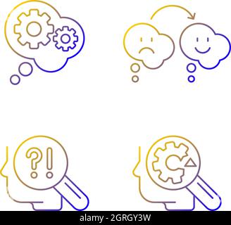 Recognize ones weaknesses linear vector icons set Stock Vector