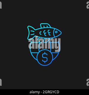 International fisheries trade permit gradient vector icon for dark theme Stock Vector