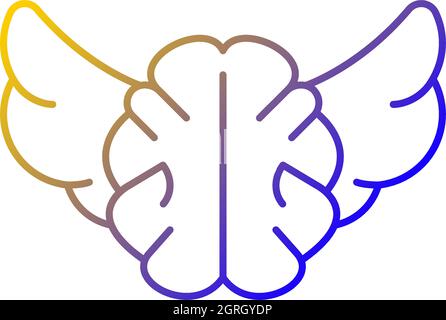 Independent thinking gradient linear vector icon Stock Vector