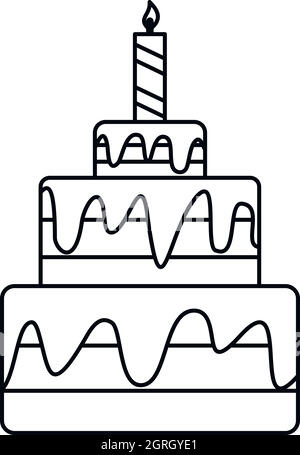 Birthday Cake Icon Outline Style For Your Web Design Logo Ui Illustration Stock Vector Image Art Alamy
