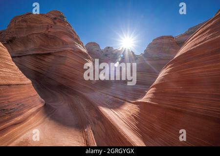 Scenic view of the wave at coyote buttes Stock Photo