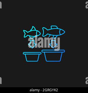Fish sorting gradient vector icon for dark theme Stock Vector