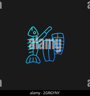 Fillet carving gradient vector icon for dark theme Stock Vector