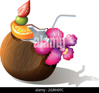 A refreshing beach drink Stock Vector