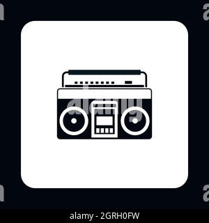Boombox or radio cassette tape player icon Stock Vector