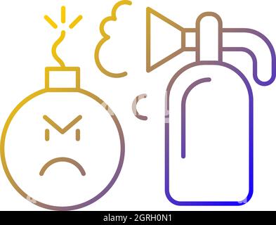 Extinguishing emotions gradient linear vector icon Stock Vector