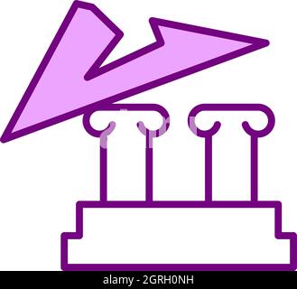 Building collapsing RGB color icon Stock Vector