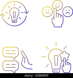 Logical and rational thinking linear vector icons set Stock Vector