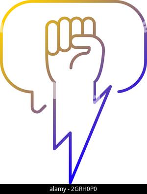 Using strong arguments gradient linear vector icon Stock Vector
