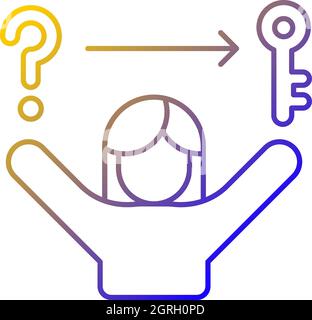 Problem solving skills gradient linear vector icon Stock Vector