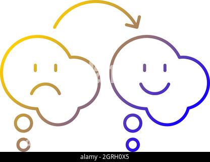 Changing opinion gradient linear vector icon Stock Vector